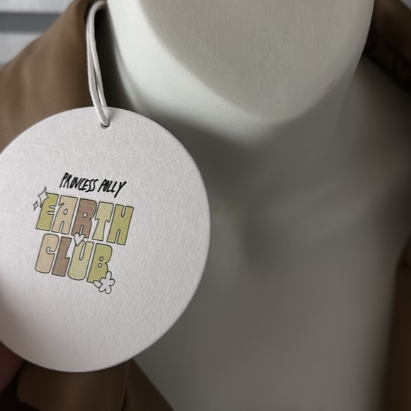 NWT!!! Princess Polly Morrison Faux Vegan Leather brown Blazer - Picture 5 of 6